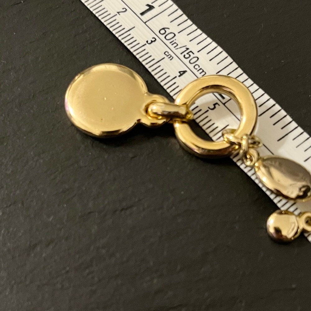 Sparkling Gold Tone Disc Link 8” Bracelet With Tiger Eye Toggle - Picture 9 of 12